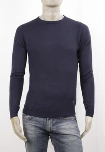 MAGLIA MARKUP GIROCOLLO RASATO MANO EFFETTO CASHMERE SLIM BLU - Foto 1 di 5
