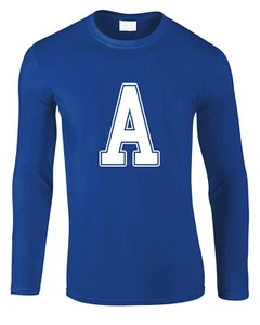 Buchstabe A Herren Langarm T-Shirt lustig Initialen Schrift Team coole Geschenkidee Name - Bild 1 von 4