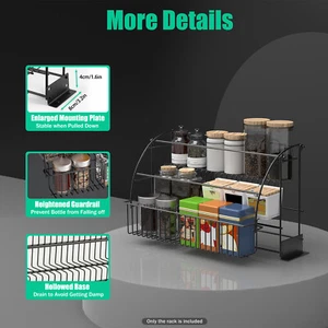 Gabinete organizador de estante para especias de 3 niveles despensa encimera extraíble para especias y frascos - Imagen 1 de 13