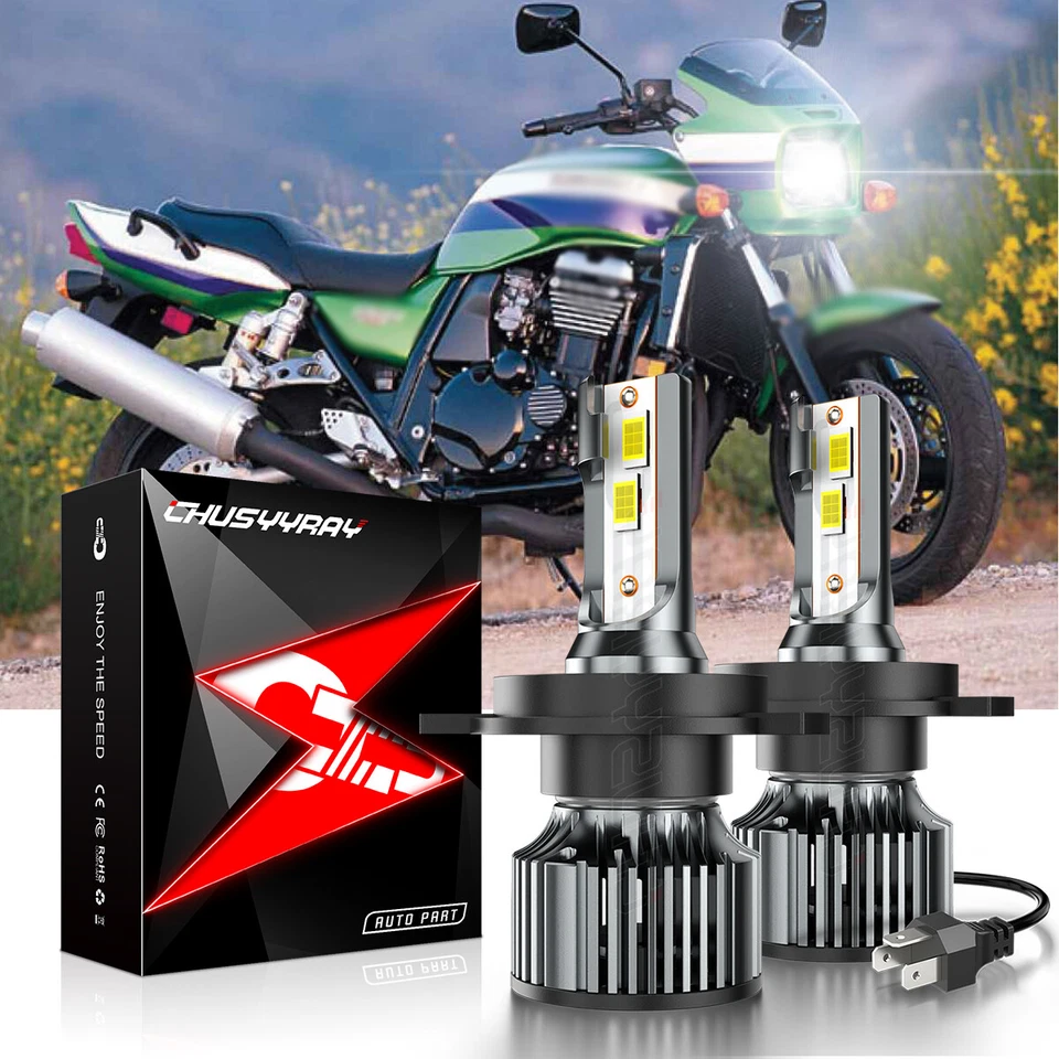 2x H4 Bombillas LED Faros Moto 6000K Blanco Para Yamaha FJR1300ES 2014 2015 Foto 1 de 4