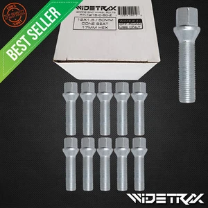 10pc 12x1.5 Wheel Lug Bolts Studs 17mm Hex Cone 50mm Shank For Mercedes Audi VW - Picture 1 of 4