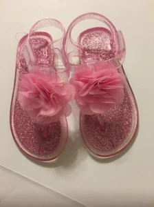 Girls Children Sandals Shoes Size 7 Pink Glitter Jelly Baby - Picture 1 of 5