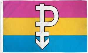 "PANSEXUAL SYMBOL" flag 3x5 ft polyester banner sign rainbow pride LGBTQ+ - Picture 1 of 7