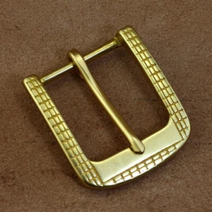 1.5" (38mm) Heavy Duty Brass Single Prong Square Belt Buckle Replacement - Picture 1 of 7
