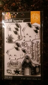 FARBSCHICHT LEBKUCHENHAUS * HERO ARTS Clear Stamp Set CM462 NEU! - Bild 1 von 3