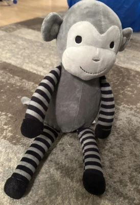 Bedtime Originals Gray Striped Monkey Baby Toddler Plush Stuffed Animal - Image 1 of 4