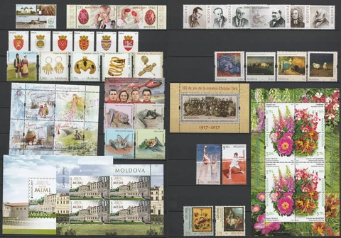 Moldova 2017 Complete year set MNH stamps, blocks, sheets and booklet Cover