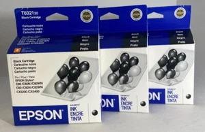 Set of 3 Epson Black Ink Cartridge T032120 expires 2006 T0321 20 - Picture 1 of 1