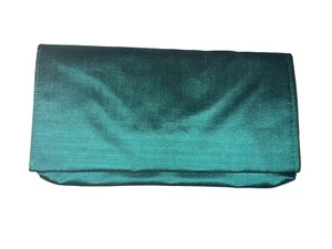 Sarissa Designs ‘Kelly’ Teal Real Silk Evening Casual Clutch Pouch New - Picture 1 of 5