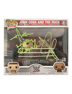 WWE Funko Pop 2 Pack John Cena vs The Rock Signed HLR by John Cena 100% + COA