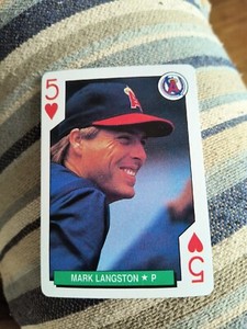 MARK LANGSTON 1991 PLAYING CARD CO. M.L. ALL STARS #5 OF HEARTS FREE SHIP