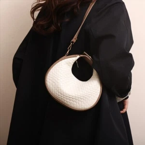 Half Moon Crossbody Bag Women Shoulder Bag Trendy PU Leather Handbag - Picture 1 of 17