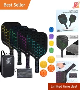Pickleball Paddles Set of 4 Fiberglass Standard USAPA Approved with Balls Bag - Picture 1 of 10