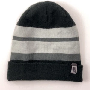 The North Face Black With Gray Stripes Classic Cuff Winter Hat - Picture 1 of 8