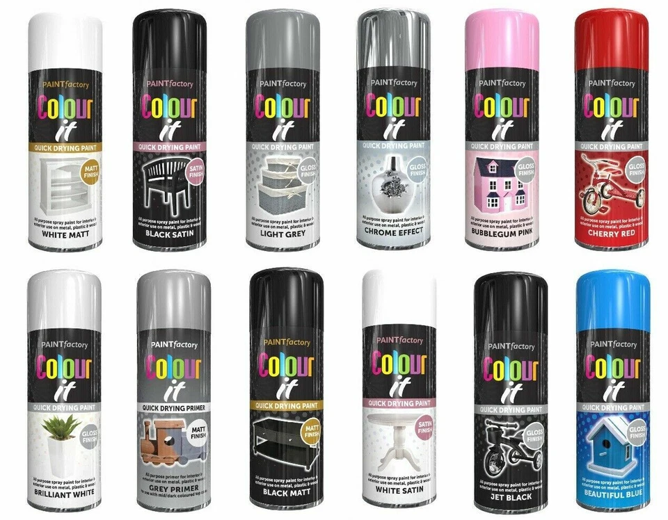 All Purpose Spray Paint Aerosol Auto Car Matt Gloss Metal Wood Plastic DIY 400ML - Image 1 of 1