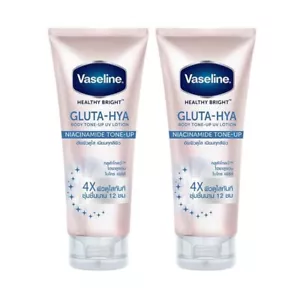 2x300ml Vaseline Healthy Bright Gluta HYA Whitening Serum Body Lotion UV Tone Up - Picture 1 of 6