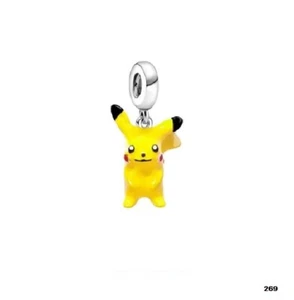 Genuine 925 Sterling Silver Fashion Charm 3D PIKACHU DANGLE 13mm x 11mm x 5mm - Picture 1 of 1