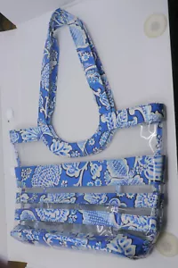 VERA BRADLEY BLUE BAYOU PATTERN COASTLINE HANDBAG, SHOULDER BAG TOTE, COIN PURSE - Picture 1 of 8