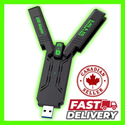 1300Mbps USB WiFi Adapter Dual Band 2.4G/5G Wireless Network Dongle 3.0 PC Mac - Image 1 of 4