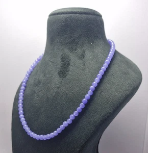 Schöne blaue Tansanit Halskette 16" 6 mm glatte Perlen 925 Sterling Silber - Bild 1 von 10