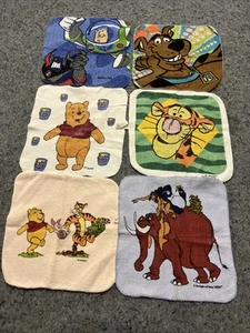 Vintage Disney and Scooby Washcloths Buzz Lightyear Tarzan Pooh Piglet Tigger - Picture 1 of 8