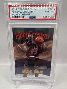 1997 STADIUM CLUB HOOP SCREAMS #HS10 MICHAEL JORDAN BULLS HOF PSA 9 - Picture 1 of 2