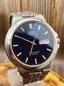 Mens Citizen Titanium Blue Dial Watch Ref 8200-S823329 Auto Working #8218 - Picture 1 of 24