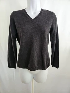 Pursuits Ltd Sweater Women's Smoke Gray 100% Wool V-neck Classic Size Small - Picture 1 of 6