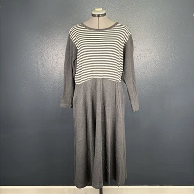 Maxi Vestido Orvis Tejido Mujer Talla Ver Medidas Manga Larga Gris/Blanco Foto 1 de 4