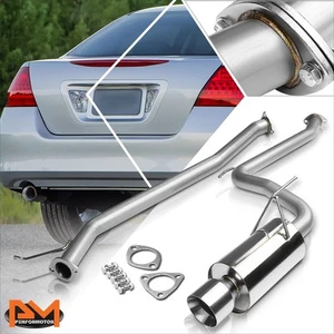 For 03-07 Honda Accord EX/LX 4" Rolled Tip Muffler S.S Catback Exhaust System - Picture 1 of 5