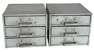 Menge 2 Tischplatte Vintage Industrie Hardware Metallteile Schrank Made in USA - Bild 1 von 11