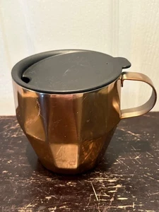 Tazza Starbucks 2014 geometrica rame bronzo acciaio inox con coperchio nero 14 oz - Foto 1 di 7