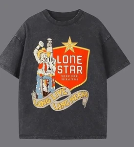 Mens Lonestar T-shirt Black 100% Cotton Size XL New Beer Longnecks - Picture 1 of 1