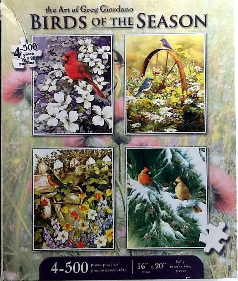 Birds Of Season 4-Pack Greg Giordano 500 pc (4) 16" X 20 (4) Karmin - Image 1 of 1