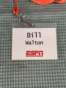 Bill Walton Personally Owned & Used ESPN Laminated Name Tag Credentials Lanyard - Picture 1 of 9