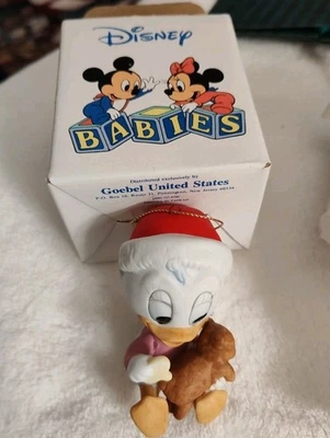 Disney Babies 1984 Porcelain Christmas Ornament Baby Daisy New With Original Box - Image 1 of 4