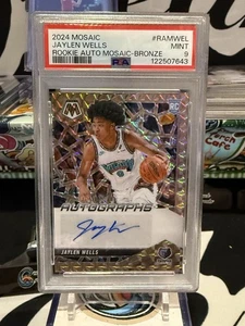 2024 Panini Mosaic Rookie Auto Mosaic Bronze #Ramwel Jaylen Wells /75 PSA 9 TZ - Bild 1 von 2