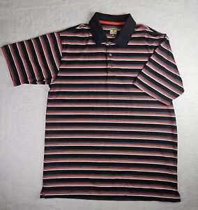 Lone Cypress Golf Polo by Pebble Beach Men's Large Red And Black Striped Shirt
