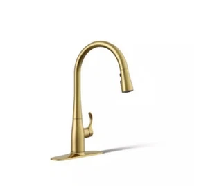 Kohler Simplice herunterziehbare Küchen Spültischarmatur Messing gebürstet modern K-596-2MB - Bild 1 von 2