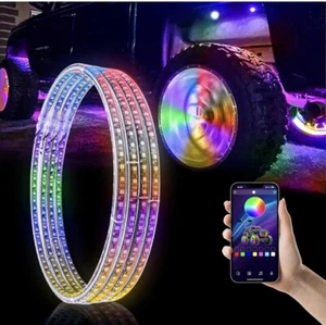 15.5" Double Rows Truck & Car Wheel Light Dream Chasing Color LED Tire Rim Light - Foto 1 di 8