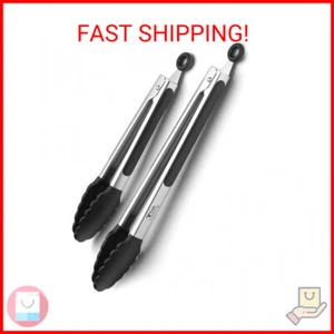 Tribal Cooking Kitchen Tongs with Silicone Tips - Stainless Steel tongs for cook - Picture 1 of 2