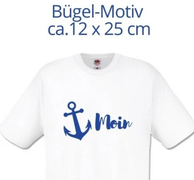 Bügelbild Anker / Moin 12 x 25 cm Bügelmotiv NEU Poli-Flex® Premium Flexfolie - Bild 1 von 4