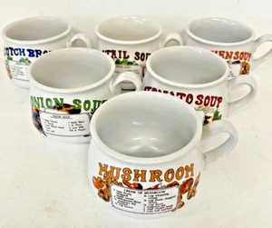6x Set Of Vintage Retro Soup cups Mugs size Medium 400g - Picture 1 of 8