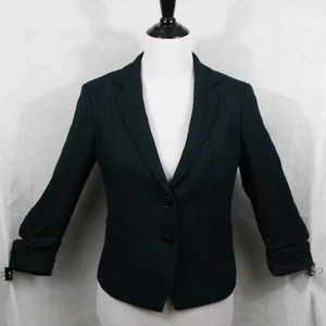 Express Blue Poly/Rayon Tweed Jacket Blazer SZ 6 EUC - Picture 1 of 8
