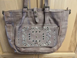 Viola Castellani große Leder Handtasche taupe in Farbe Made in Italy Crossbody - Bild 1 von 19