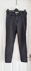 MANGO Skinny Jeans Black Washed Stretchy Womens Size UK 10 EU 38/Y2K 90's - Picture 1 of 5