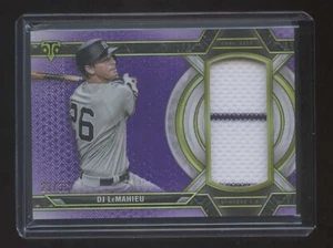 2021 TOPPS TRIIPLE THREADS DJ LAMAHIEU GAME WORN JUMBO JERSEY PINSTRIPLES 23/36 - Picture 1 of 1
