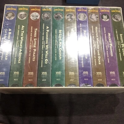 The Three Stooges - Nyuks Times 10 (VHS, 1996, 10-Tape Set) - Image 1 of 4