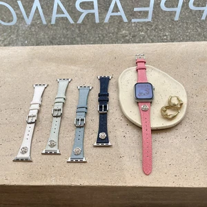 For iWatch Strap Ultra Series 9 8 7 6 5 4 3 2 1 SE Slim Soft Leather Women Bands - Picture 1 of 26