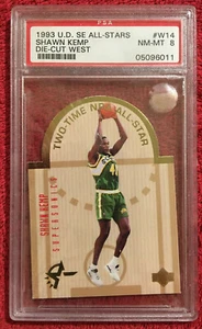 1993-94 Upper Deck SE Die Cut NBA All-Star West Shawn Kemp #W14 PSA 8 - Bild 1 von 2